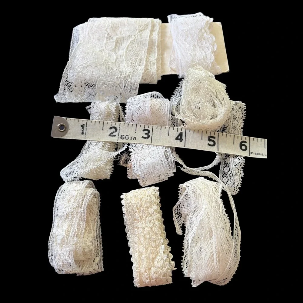 Antique Lace Trim Lot Mostly Fine Cotton Valenciennes Edging Heirloom Craft